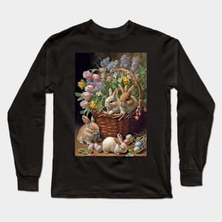 Bunny Rabbits Easter Card Long Sleeve T-Shirt